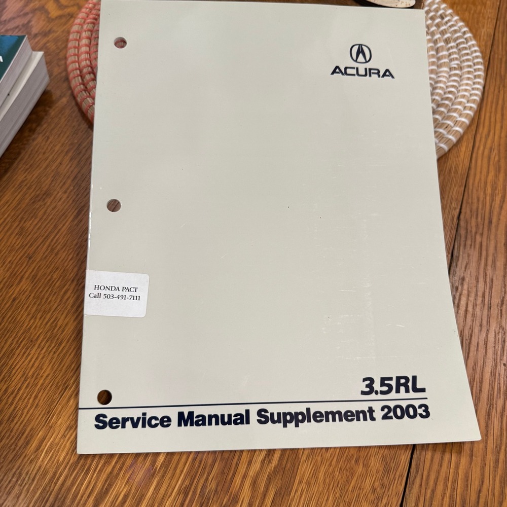 2003 Acura 3.5RL Service Manual Supplement OEM Honda Repair Guide 61SZ307